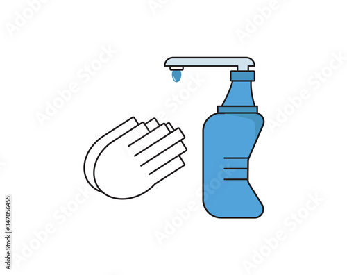 blue water bottle hand sanitizer