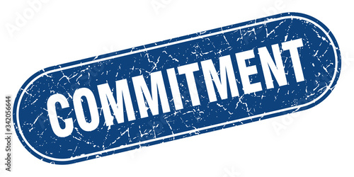 commitment sign. commitment grunge blue stamp. Label