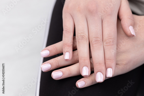 Woman hands with beautiful nails