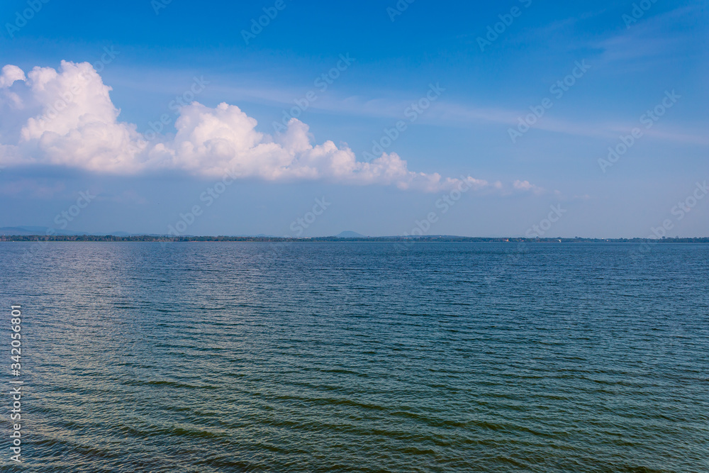Fototapeta premium Crystal turquoise blue sea in a tropical beach ,Sea and sky,Perfect sky and ocean
