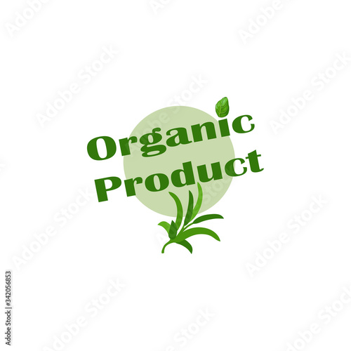  organic product - flat logo vector isolated. Organic and vegan food logo