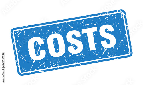 costs stamp. costs vintage blue label. Sign