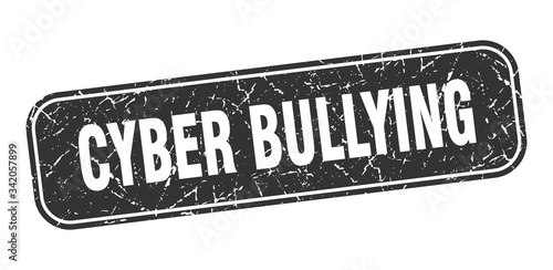 cyber bullying stamp. cyber bullying square grungy black sign