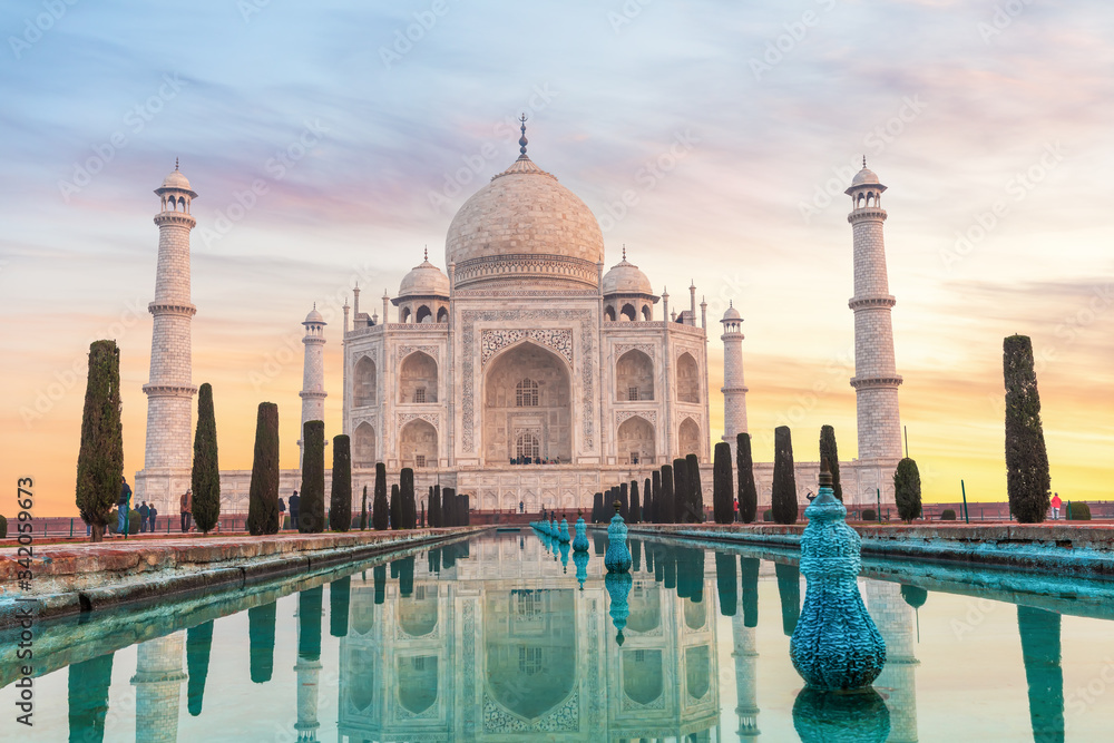 Taj Mahal in India without people, Agra