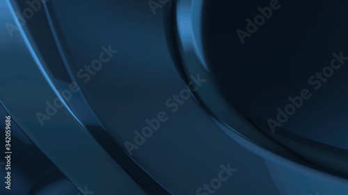 Blue abstract modern background with smooth curve lines Reflective for template,card or banner.blank space for text. 3d render illustration.