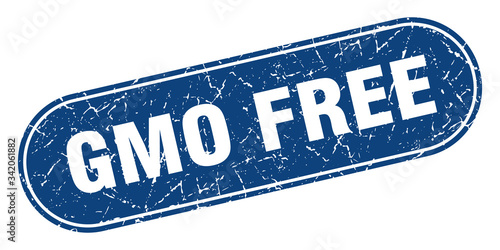 gmo free sign. gmo free grunge blue stamp. Label
