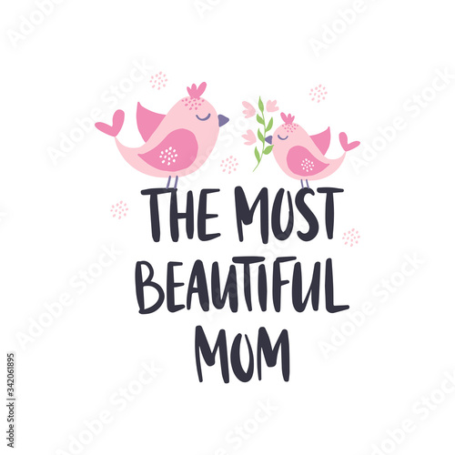 Mother's Day holiday illustration. Hand drawn vector lettering quote.