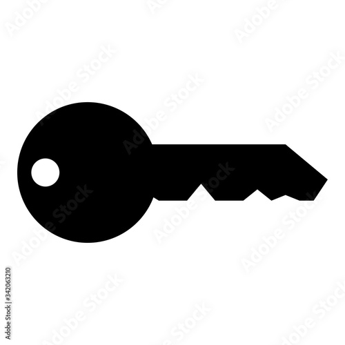 Key English classic type for door lock Concept private icon black color vector illustration flat style image