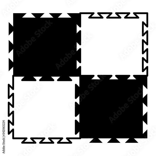Puzzle sport mat with foam Play concept Tatami icon black color vector illustration flat style image