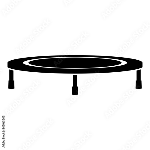 Trampoline jumping for bounce icon black color vector illustration flat style image