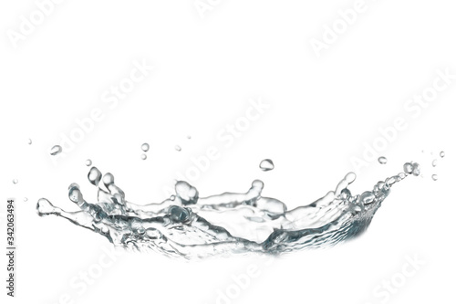 Water spreading on a white background The concept of refreshing