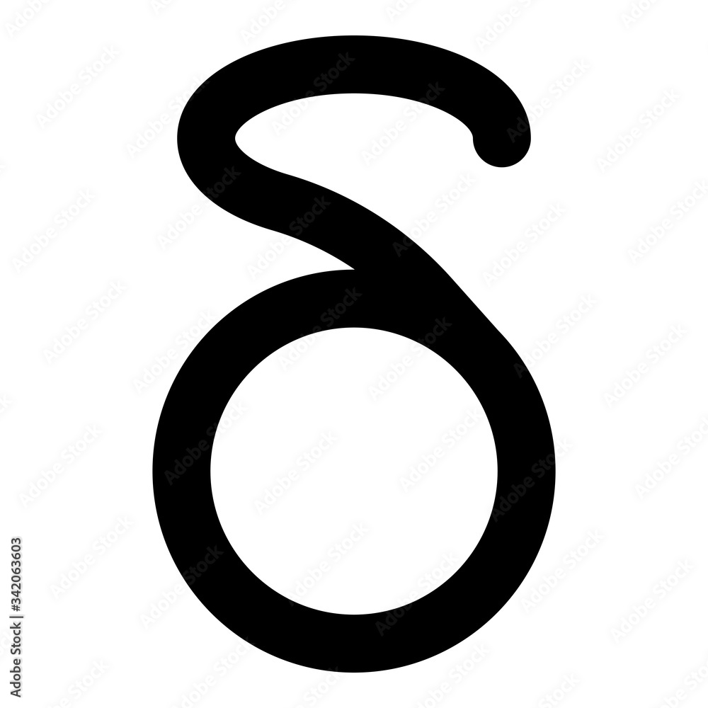 Delta greek symbol small letter lowercase font icon black color vector illustration flat style image Delta greek symbol small letter lowercase font icon black color vector illustration flat style image