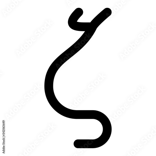 Wallpaper Mural Zeta greek symbol small letter lowercase font icon black color vector illustration flat style image Torontodigital.ca