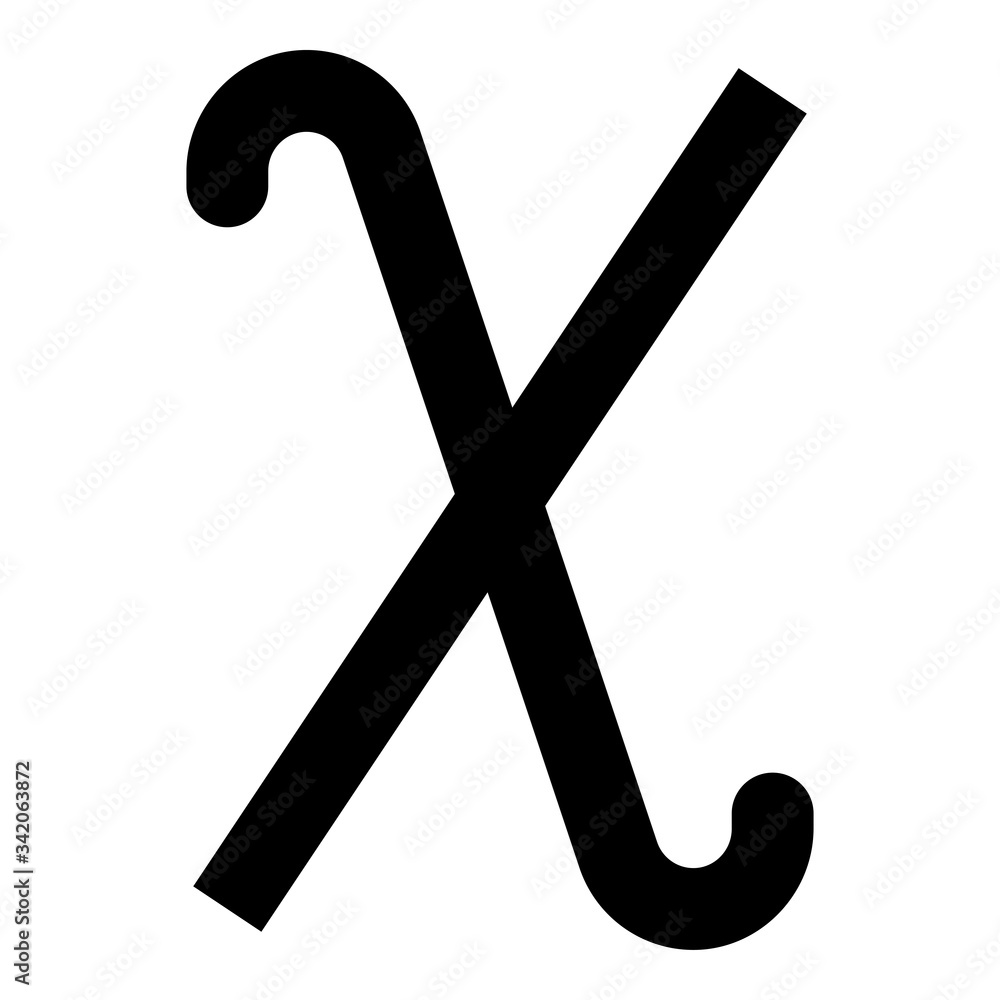 Vecteur Stock Chi greek symbol small letter lowercase font icon black ...