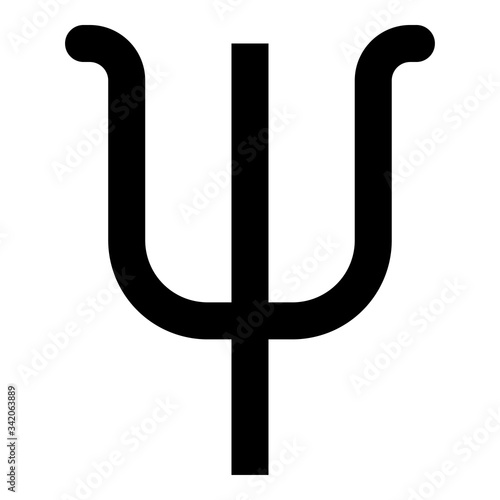 Psi greek symbol small letter lowercase font icon black color vector illustration flat style image
