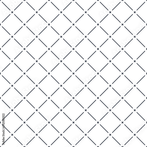 Cross lined seamless minimalistic pattern, vector minimal crossed lines background, stripy tile minimal wallpaper or textile print.