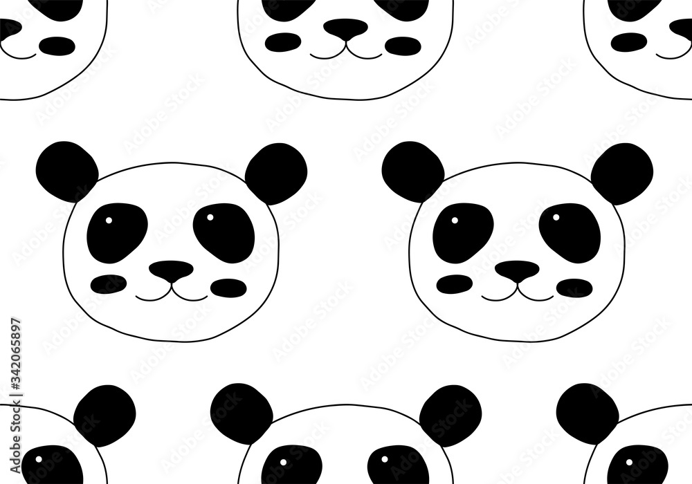 Fototapeta premium Seamless pattern with panda.