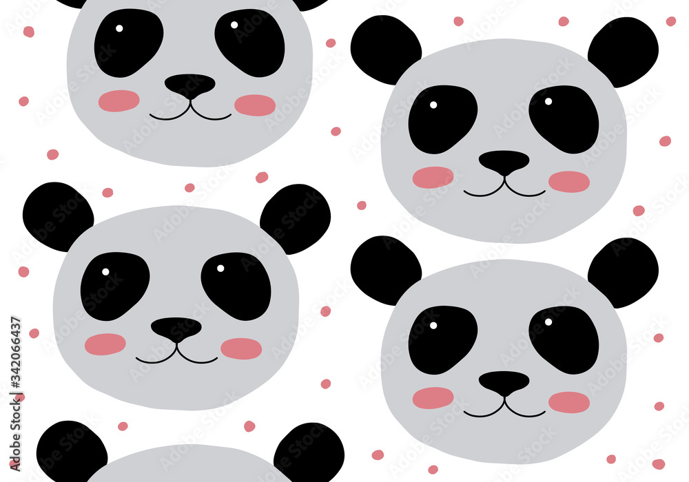 Obraz premium Seamless pattern with panda.
