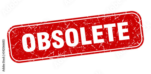obsolete stamp. obsolete square grungy red sign