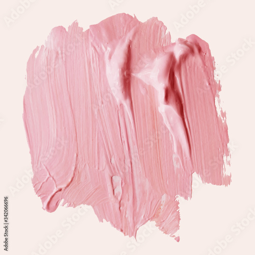 Nude pink oil paint brush stroke. EPS 10 vector illustration.