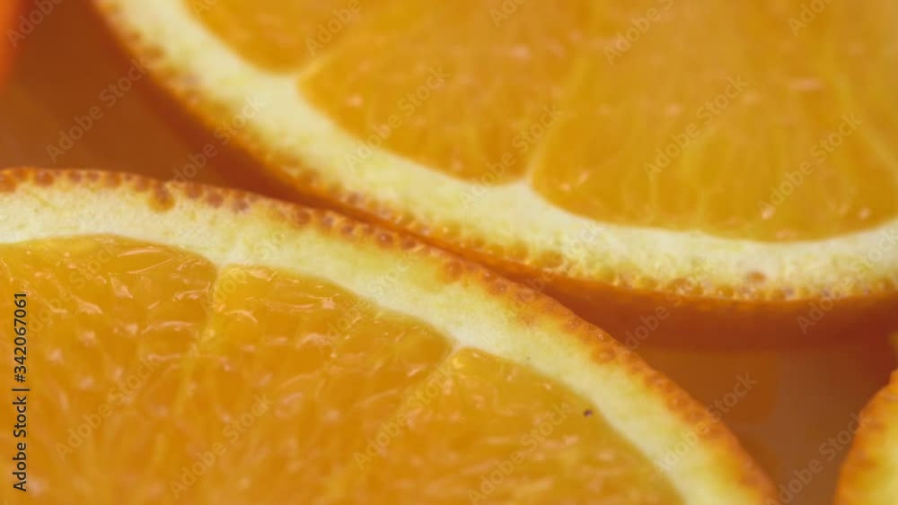Marco shot of orange fruit and rotate.Close up flesh of orange. Marco shot of orange fruit and rotate.Close up flesh of orange.