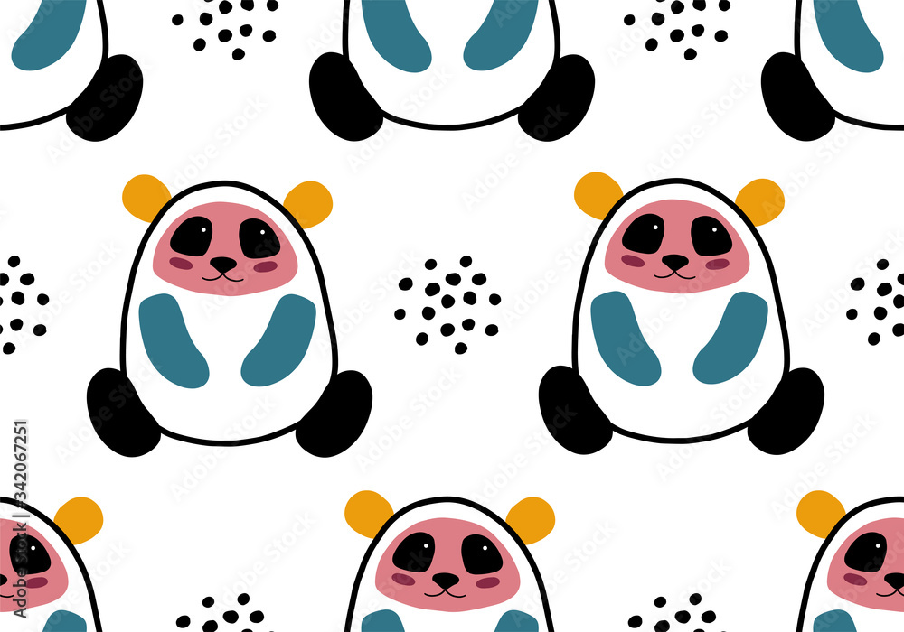 Seamless pattern with panda. Seamless pattern with panda.