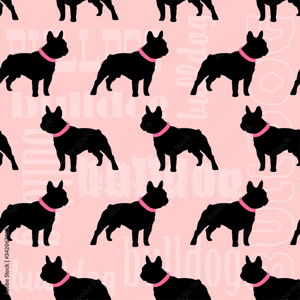 Bulldog stylish seamless pattern