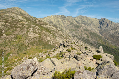 Cabezo del Cervunal (2.089 m), La Mira (2.343 m) y Los Galayos desde la Cabeza de Arbillas (1.977), en la vertiente sur del Parque Regional de la Sierra de Gredos photo