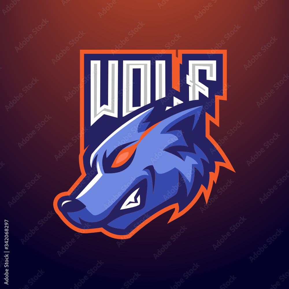 Wolf fang angry e-sport character mascot logo design vector template Wolf fang angry e-sport character mascot logo design vector template