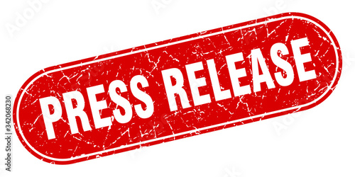 press release sign. press release grunge red stamp. Label