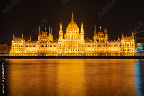 night panorama of the city of Budapest in Hungary