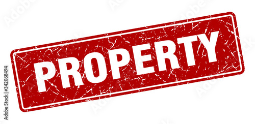 property stamp. property vintage red label. Sign