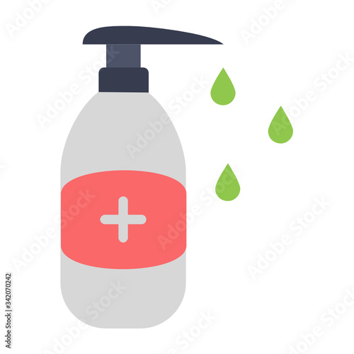 Alcohol Gel for Disinfection Body Parts Vector color Icon design, Hand Sanitizer Concept, Coronavirus prevention Symbol, personal hygiene equipment on white background, 