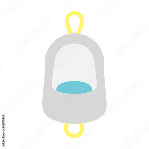 urination sanitary plumbing fixture on white background, public toilets for male users  vector color Icon design, Waterless ceramic urinals  with deodorizer Concept, 