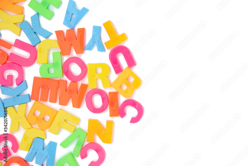 Colored letters of the English alphabet on a white background. Children education Colored letters of the English alphabet on a white background. Children education