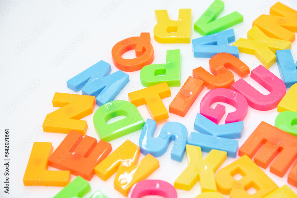 Colored letters of the English alphabet on a white background. Children education Colored letters of the English alphabet on a white background. Children education