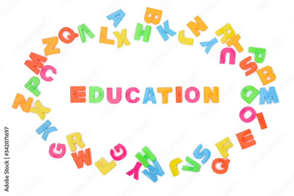 Colored letters of the English alphabet on a white background. Children education Colored letters of the English alphabet on a white background. Children education