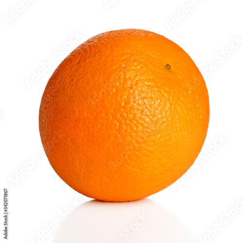 Fresh whole orange fruit isolated on white background. Full depth of field