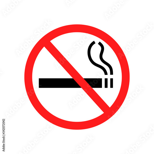 No smoking sign isolated on white. Prohibition cigarette vector illustration.