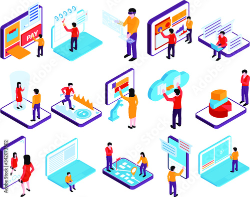 isometric people interfaces devices