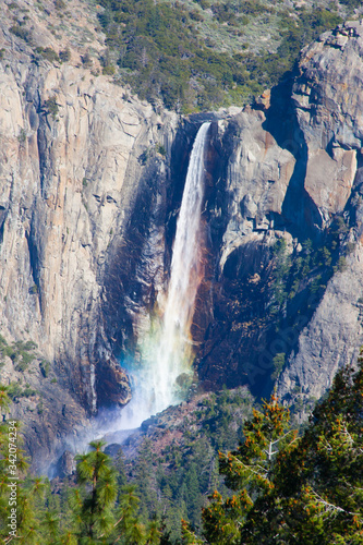 Bridalveil Falls with a rainbow