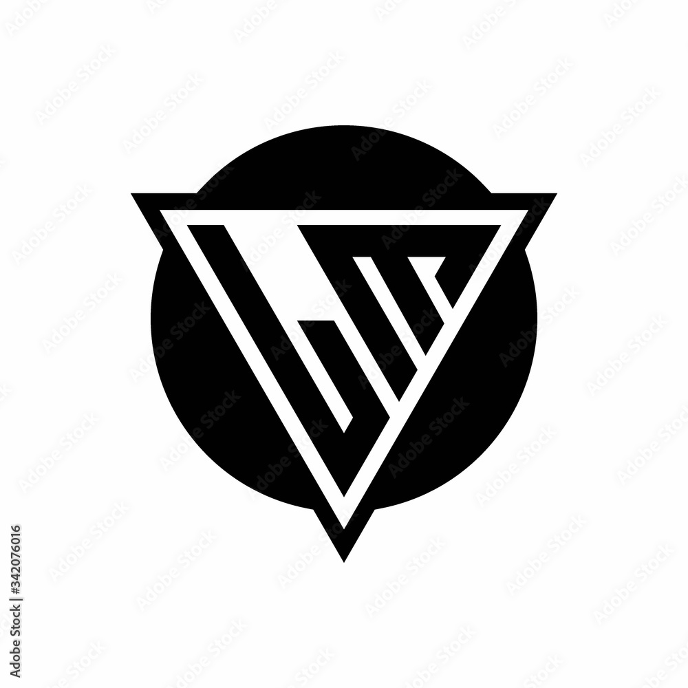 LM logo with negative space triangle and circle shape design template ...