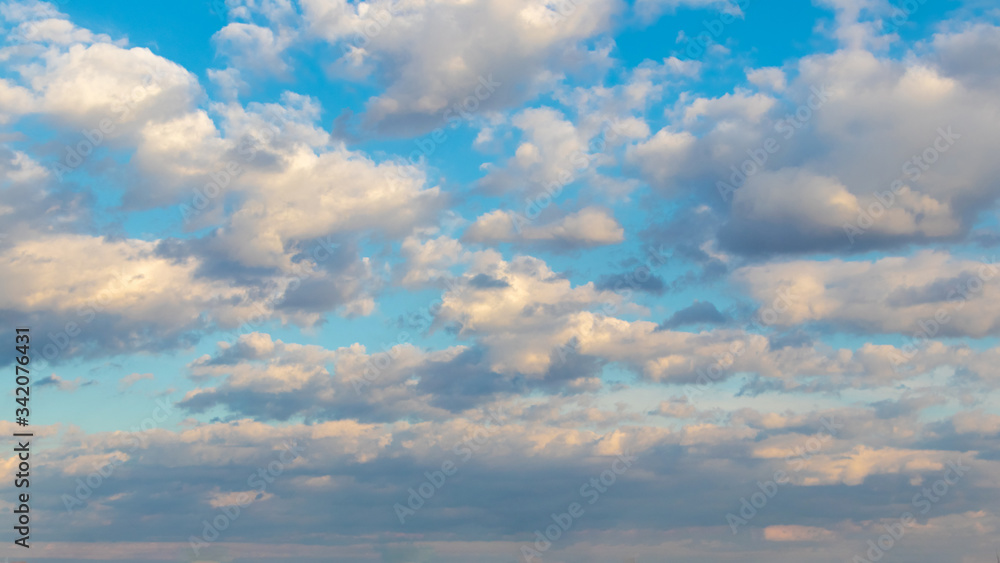 Blue sky with white clouds in sunny weather_