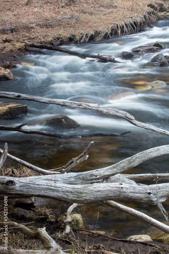 Blackledge River rapids and whitewater in Glastonbury, Connecticut. © duke2015