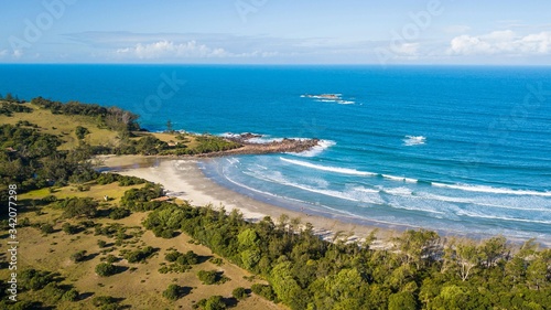 Aerial view of Ouvidor beach - Garopaba. Beautiful beach and montains in Santa Catarina, Brazil
