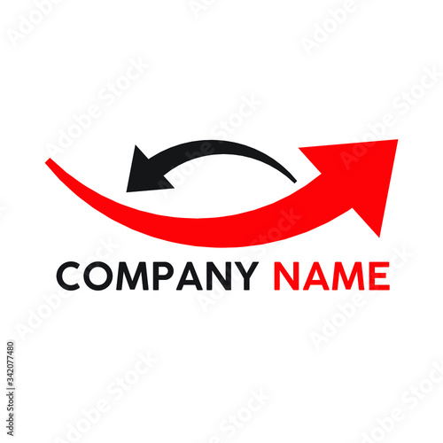 Logo two arrows. Bridge, exchange. import and export logo concept