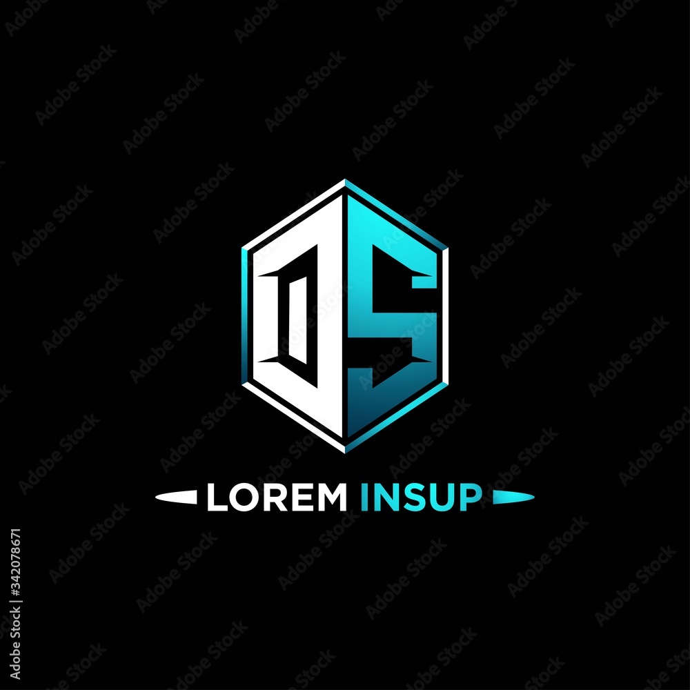 OS initial hexagon logo monogram designs modern templates . Stock ...