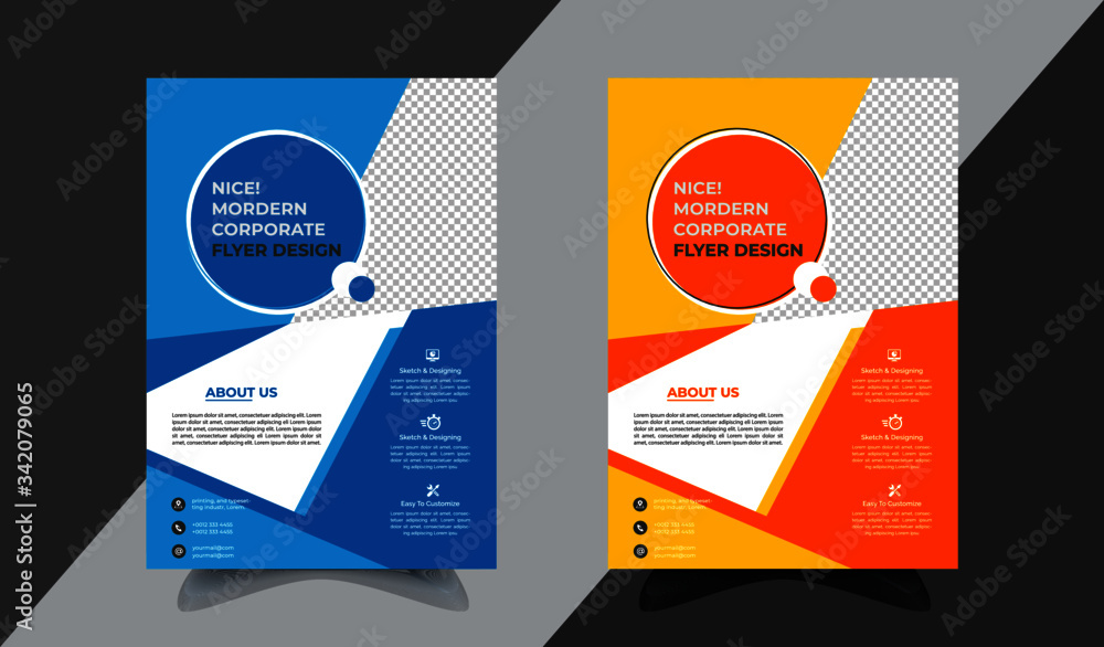 Flyer poster Corporate Business pamphlet brochure cover design layout  background, two colors scheme Stock Vector | Adobe Stock