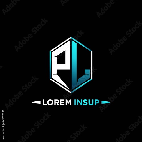 PL initial hexagon logo monogram designs modern templates .