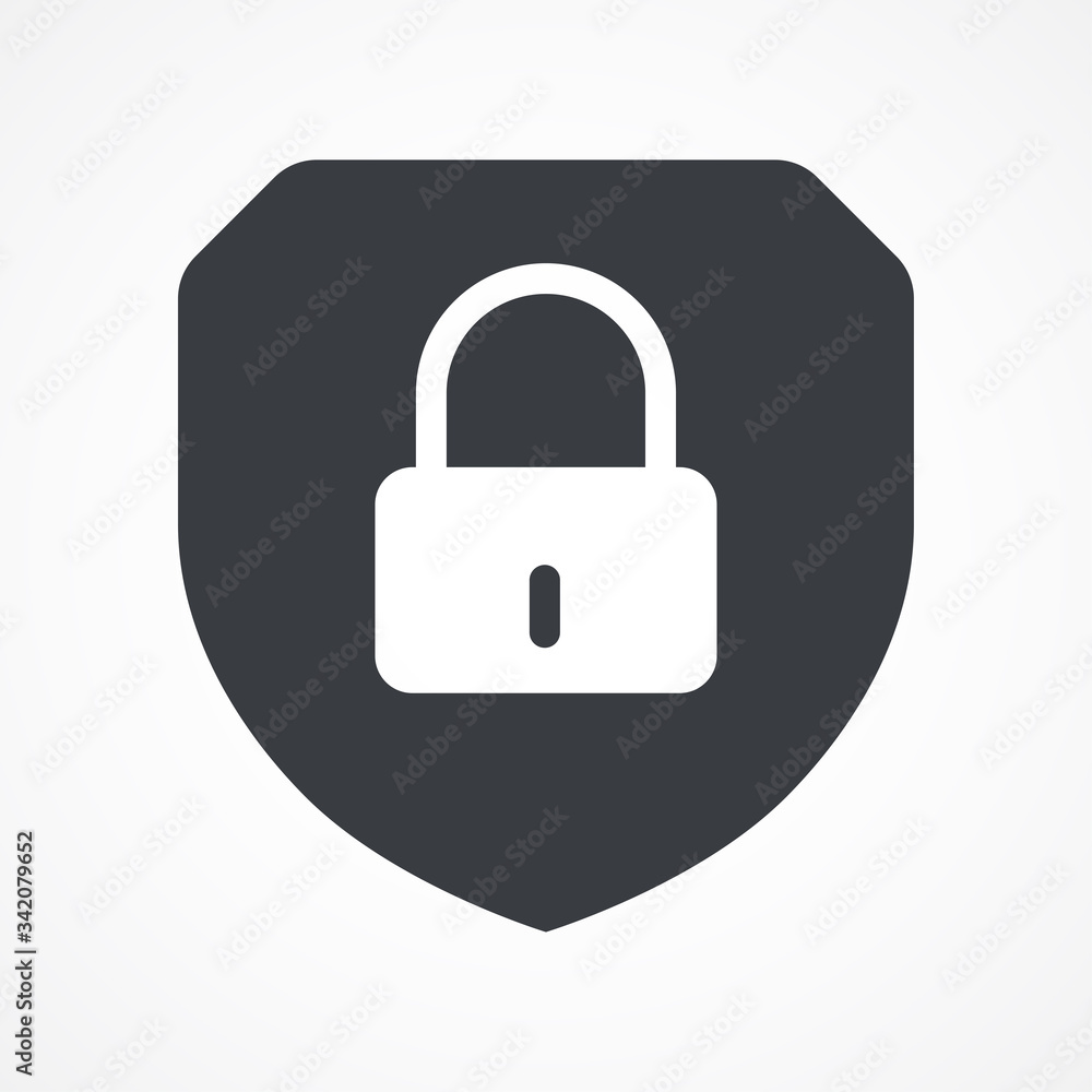 Abstract security vector icon illustration isolated on black background. Shield security icon. Lock security icon. Abstract security vector icon illustration isolated on black background. Shield security icon. Lock security icon.